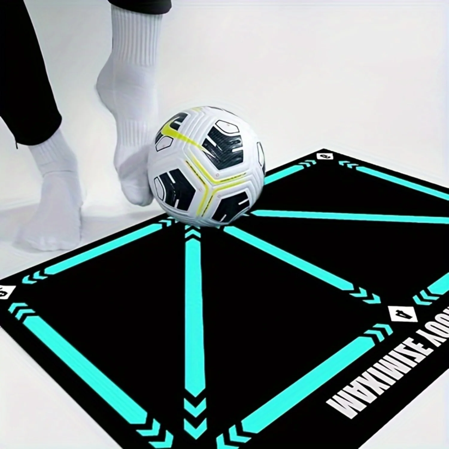 

Football Footstep Training Mat – Soccer Training Mat for Silent Anti-skid Shock Absorption. Enhance Skills with Football Doorm