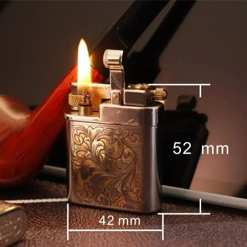 CHIEF brand Chrome Plated Brass Kerosene Lighter Press Catapult Lift Arm Ignite Grinding Wheel Cigarette Accessories Lighter