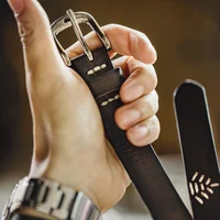 Maden-Cinturón de piel de vaca de primera capa para hombre, correa de cuero genuino, versátil, Color sólido, negro, Retro, diario, nuevo
