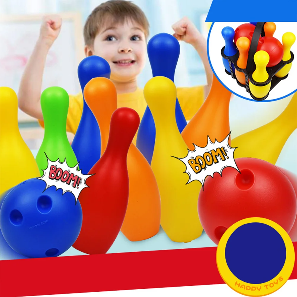 Kinder-Kunststoff-Bowlingspielzeug, Unterhaltung, Bowling, lustiges Bowling-Spielzeug-Set (Höhe 19 cm, 1 Kugel, 6 Flaschen, 2