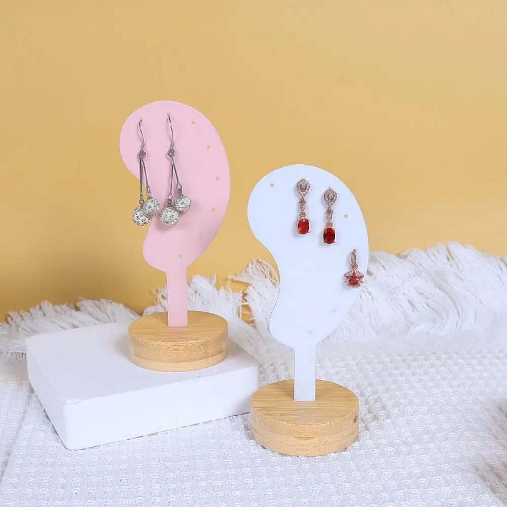 

Ear Shaped Earring Display Stand Iron Metal Jewelry Rack Jewelry Earring Holder Storage Rack Wooden Ear Clip Stud Organizer