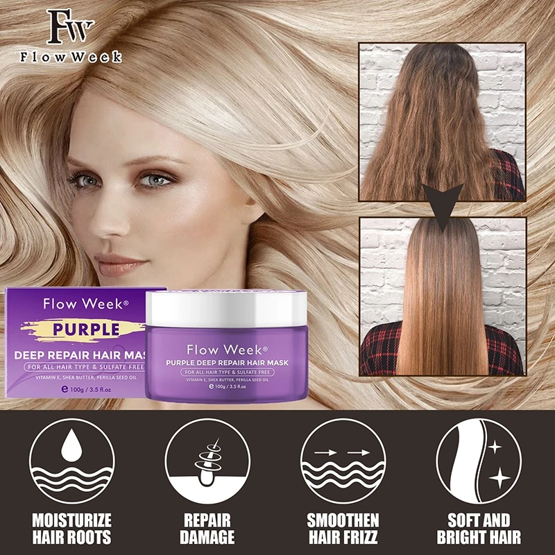 100g Deep Repair Hair Mask Repair Dry & Damaged Hair Mask Make Hair Soft Smooth Deep Repair Keratin Hair Treatment for Hair Care