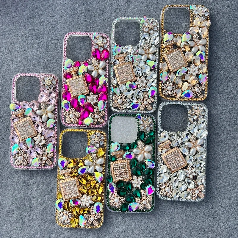 

Luxury Perfume Bottle Diamond Case, Bling, Glitter, Rhinestones Cover for Samsung A50, A70S, A52, A71, A51, A72, A73, A53, A33