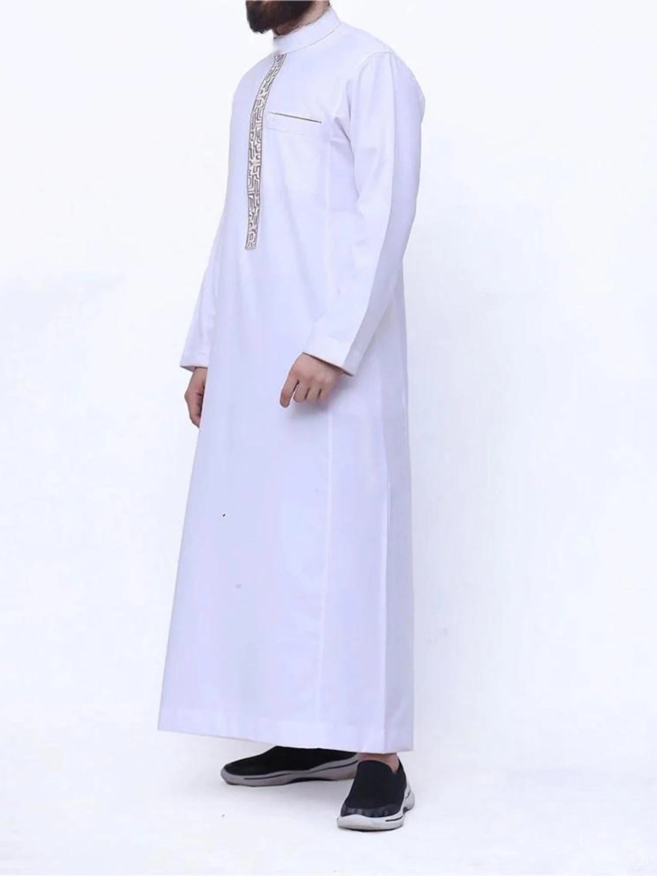 Men Long Robe Jubba Thobe มุสลิมพิมพ์ Dishdasha อิสลามดูไบ Saudi Abaya Eid Ramadan โมร็อกโก 2025 เจียมเนื้อเจียมตัวอาหรับ Abayas Kaftan