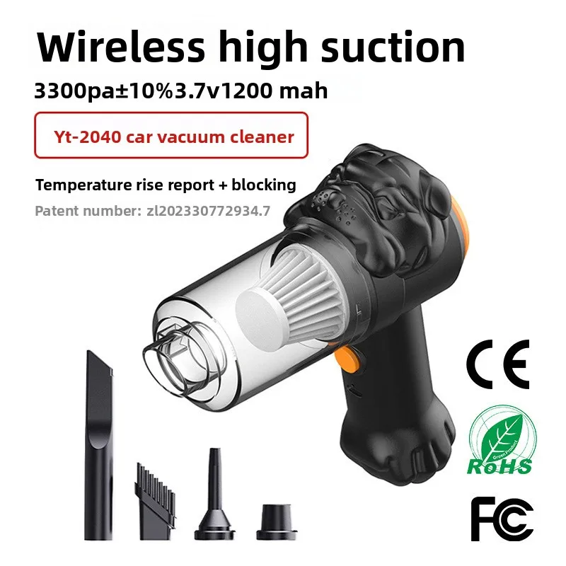 مكنسة كهربائية للسيارة لاسلكية، شفط قوي، صغير محمول USB قابل لإعادة الشحن للاستخدام المنزلي في السيارة
