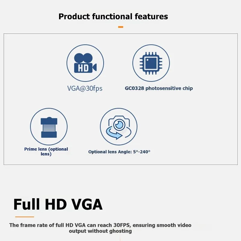AAAEL-Dual IR Face Recognition VGA 300K HD 60 Degree Non-Distortion GC0328 Camera Module DVP