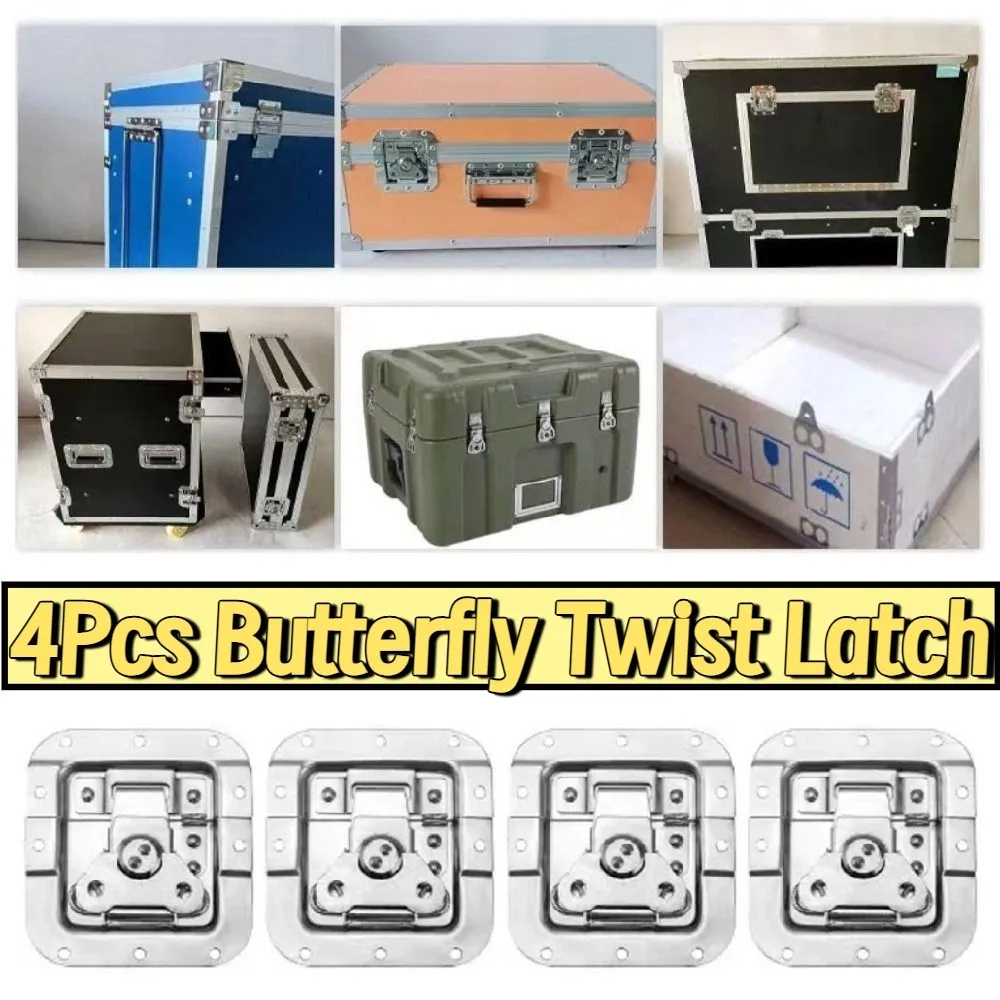

4Pcs Spring Loaded Butterfly Twist Lock Buckle Recessed Mount Heavy Duty Air Box Lock Anti-corrosion Security Lock