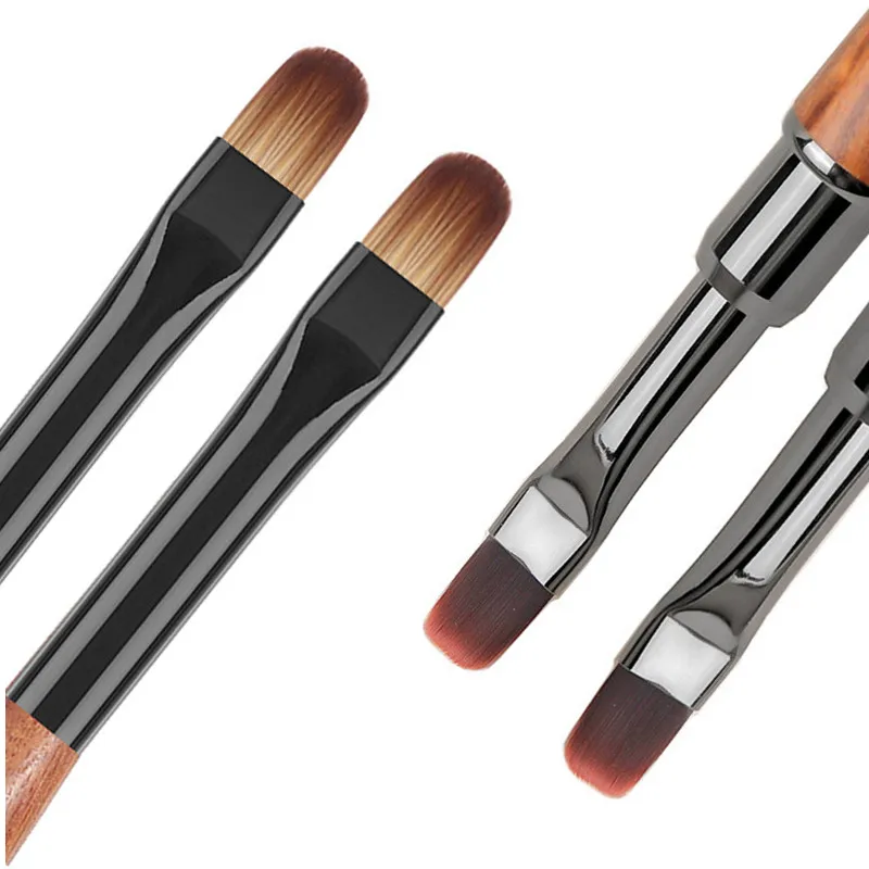 2/6PCS Sandalwood Handle Nail Drawing Brushes For Manicure Lines Painting Gradient UV GEL Extension Builder Drawing Pen
