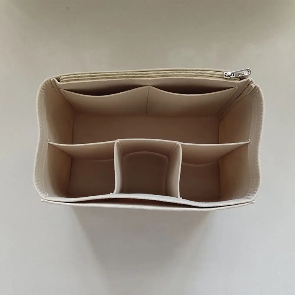 ネバーフル シンプル フェルト ハンドバッグ インサートバッグ バッグサポート ポータブル パースライナー マルチポケット ストレージ オーガナイザー バッグオーガナイザー