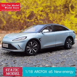 1:18 New energy polar Fox ARCFOX Alpha S Blue Valley Magna alloy car model collection gift to friends and relatives