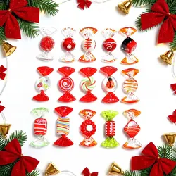 15 Pcs MURANO handmade red Glass Candy Art, Christmas Ornament Pendant Room Table Decor, Home Decor accessories, Party Favors