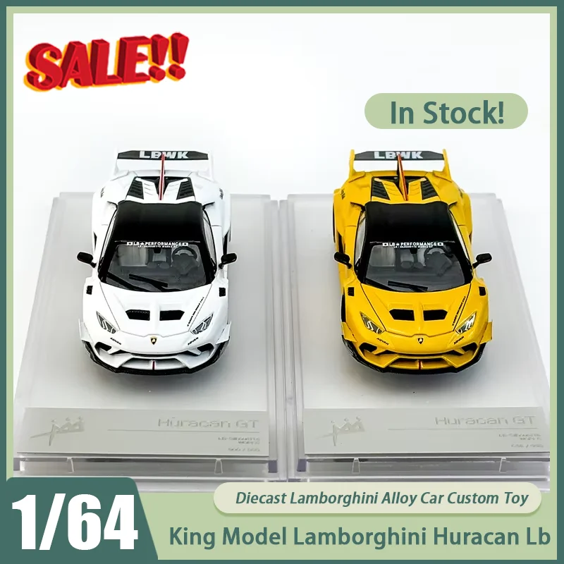 

New In Stock King Model 1:64 Lamborghini Huracan Lb Wide-Body Alloy Car Model Miniature Diecast Ornaments Custom Toys Kids Gift