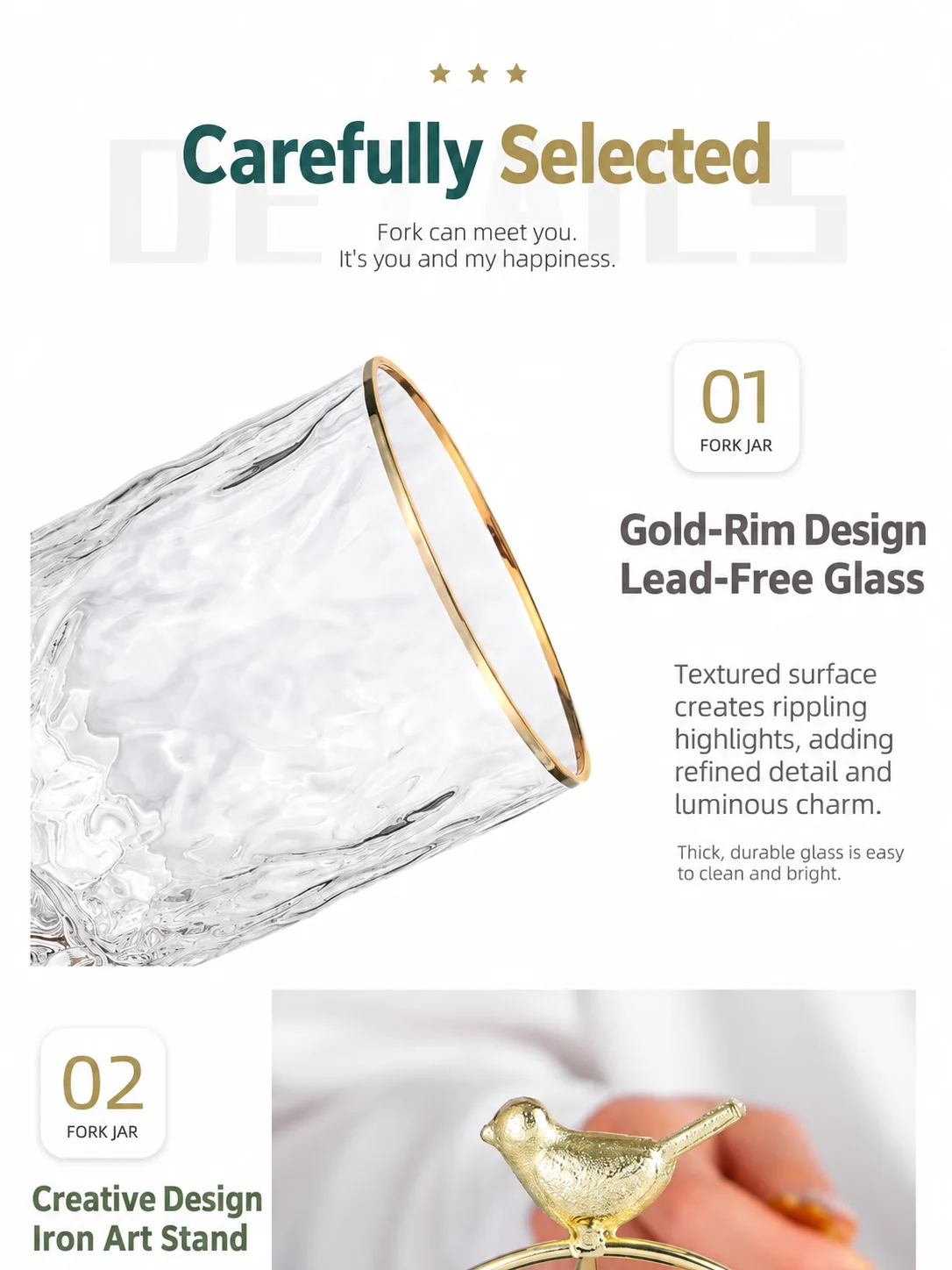 Stainless Steel Fruit Fork Bird Inspired Fork And Spoon Set Gold Tone Fork Set Stainless Steel For Dessert Stations Kitchen