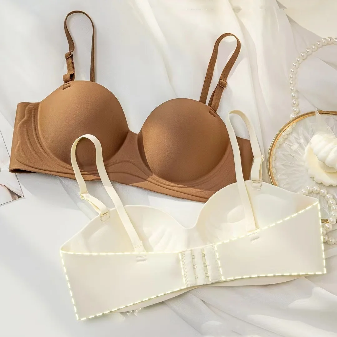 2 قطعة/المجموعة حمالات الصدر سلس للنساء الصدر الصغير 1/2 كوب الصدرية غير سلك الصدرية لامعة الملابس الداخلية مثير الملابس الداخلية الإناث العشير #3