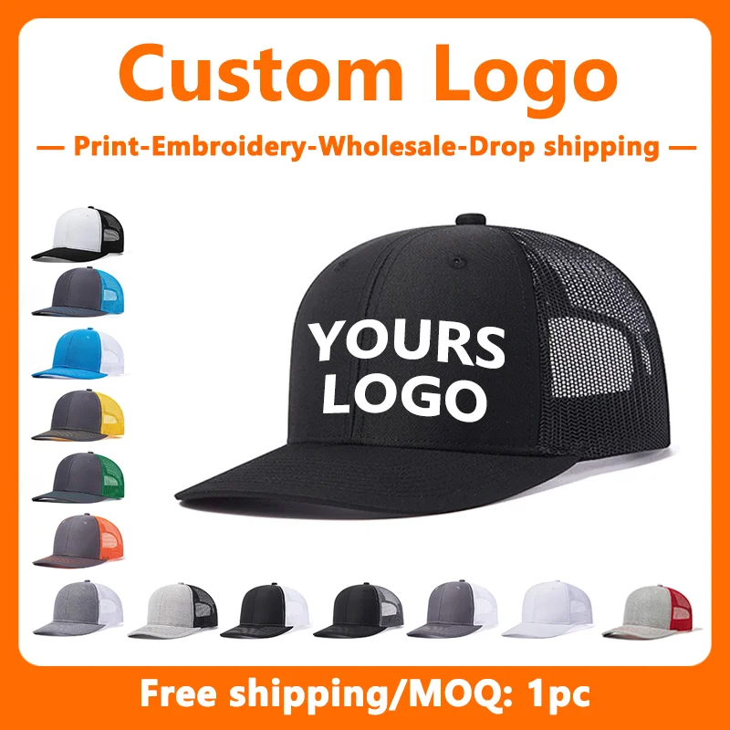 Custom Embroidery Color Blocked Mesh Hat for Men and Women Baseball Cap Wholesale Design Print Richardson Truck Driver Hat