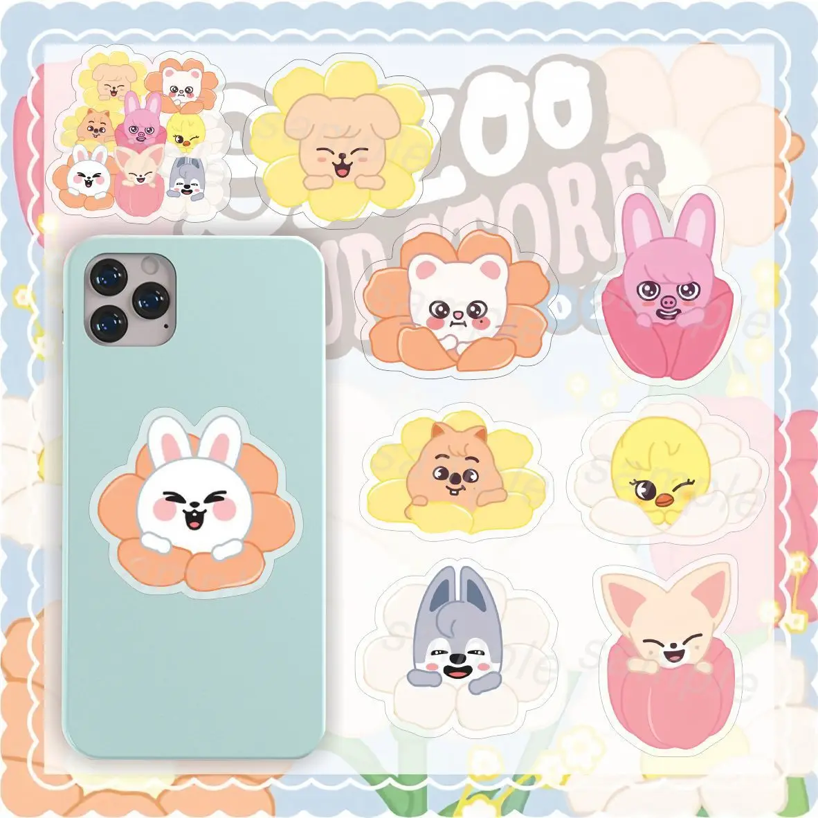 

SKZOO cartoon acrylic phone airbag extension bracket Stray Kids star peripheral creative phone case bracket decoration fan gift