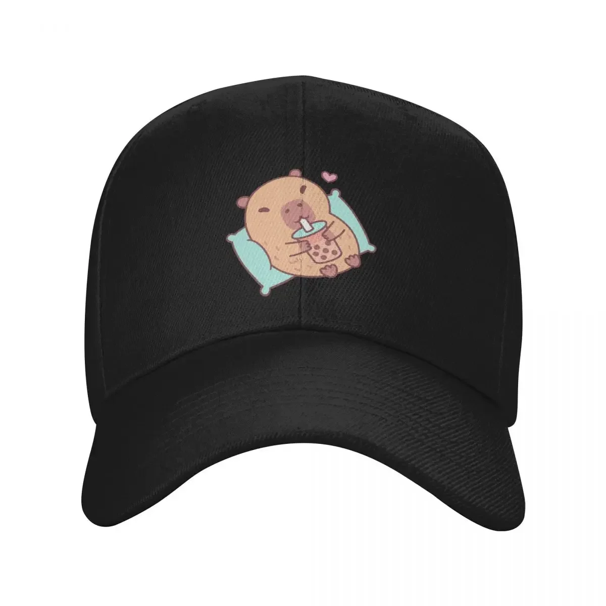 

Cute Capybara Chilling And Drinking Bubble Tea Baseball Cap beach hat Christmas Hat Woman Men's