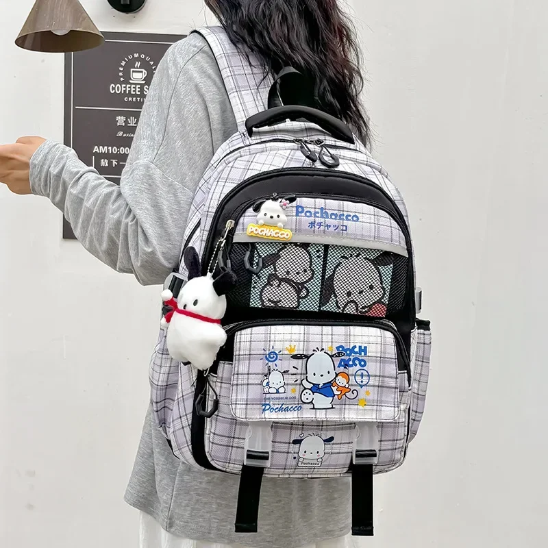 

Sweet Pochacco Anime Kawaii Sanrio Ins Children Schoolbag Cute Cartoon School Student Campus Plush Doll Backpack Gifts for Kids