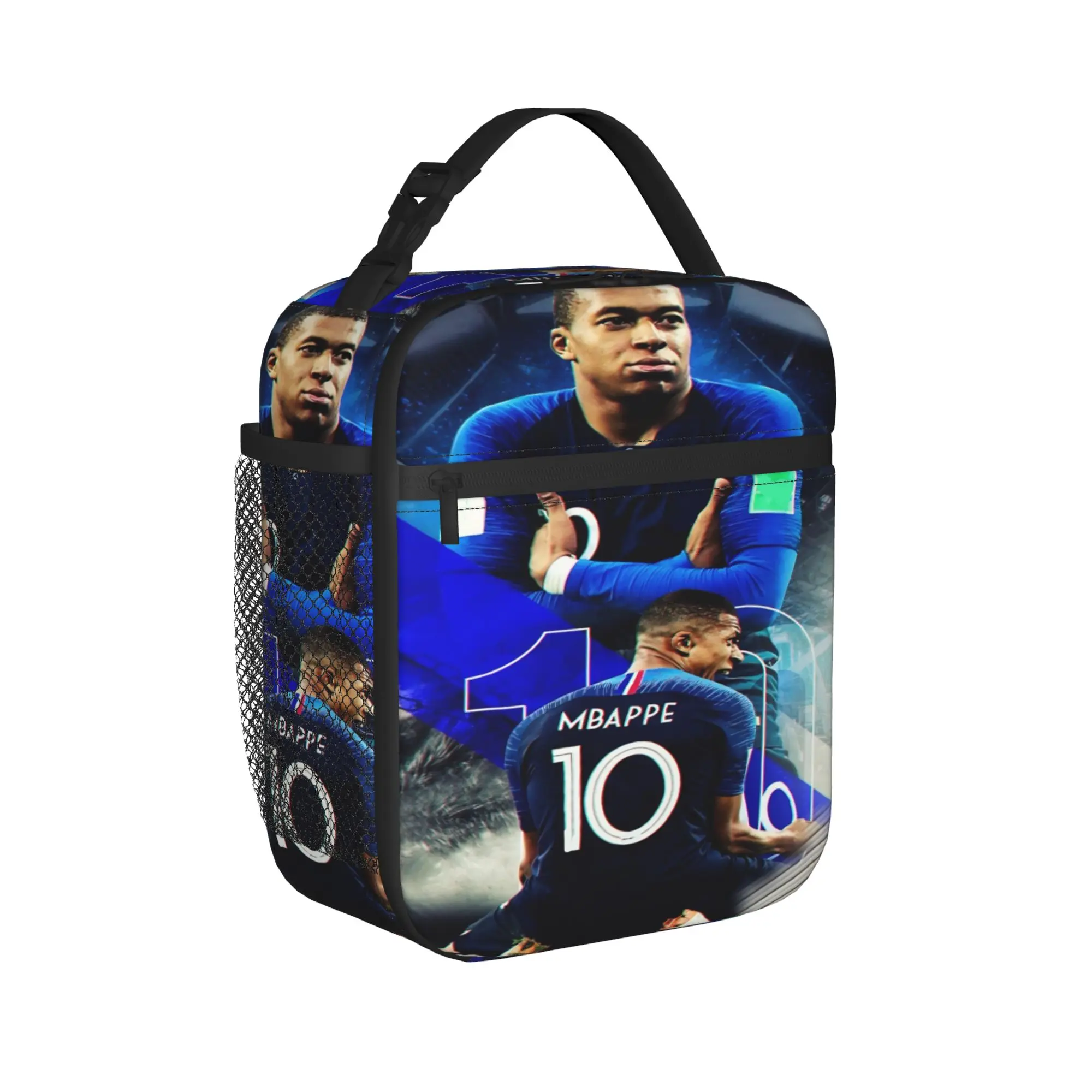 Mbappes Number 10 Insulated Lunch Bags High Capacity Football Lunch Container Thermal Bag Tote Lunch Box School Travel Men Women