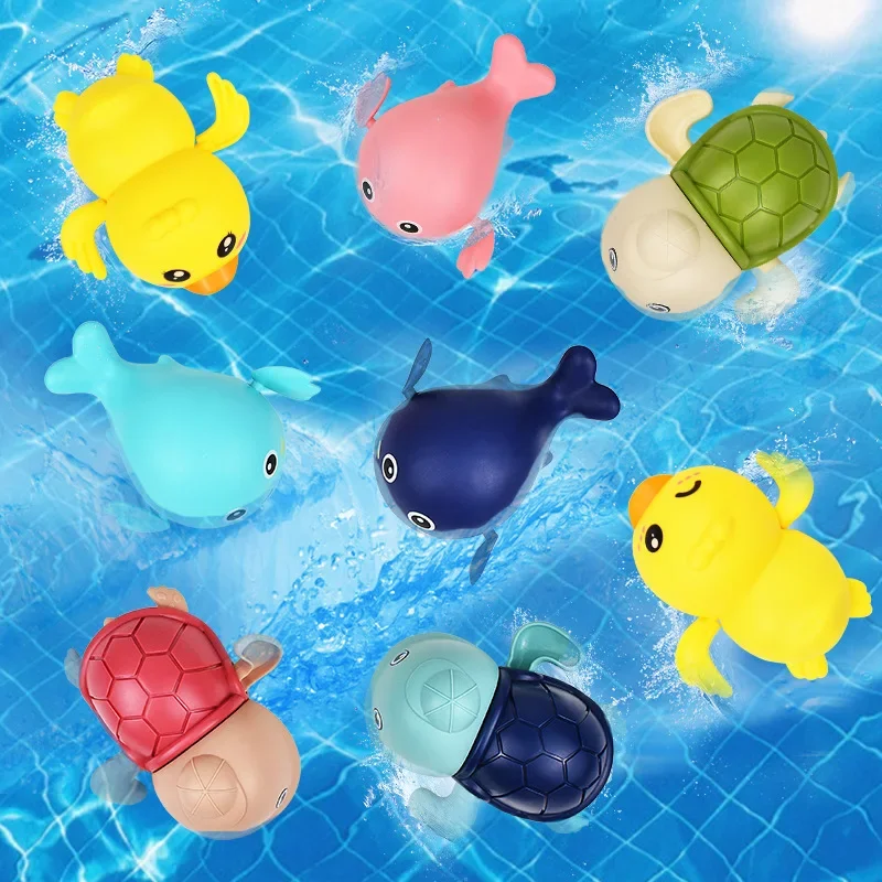 Juguetes de baño para bebés, animales de dibujos animados, Tortuga, cangrejo, juguete clásico de agua para bebés, natación infantil, juguete de