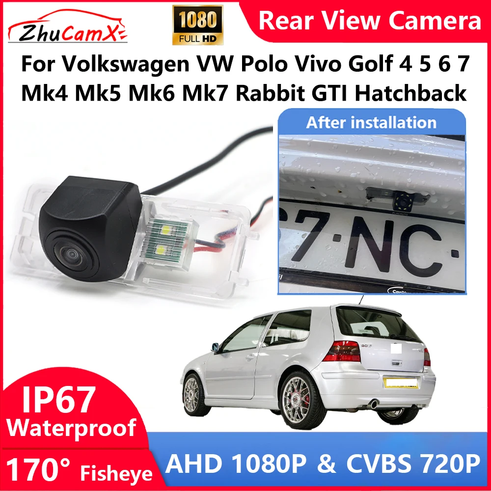 

For Volkswagen VW Polo Vivo Golf 4 5 6 7 Mk4 Mk5 Mk6 Mk7 Rabbit GTI Hatchback Backup Parking Reverse Rear view Camera AHD 1080P