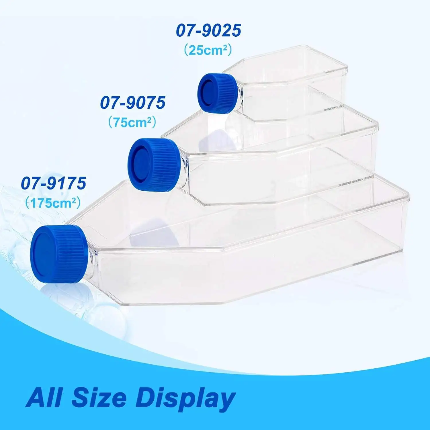 IKEME 5 Pieces Plastic Sterile Tissue Cell Culture Flask or Bottle with Filter Cap