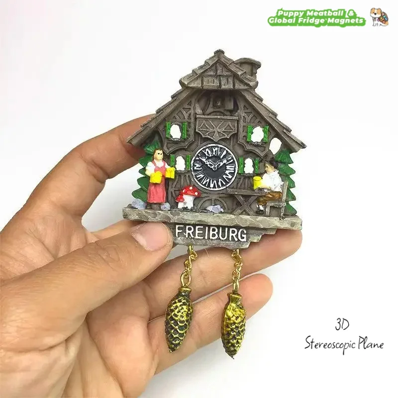 Deutscher Freiburg, personalisierte kulturelle und kreative Kuckuckglocke, magnetische Saug-Kühlschrankmagnete, gut aussehendes, exquisites Zuhause