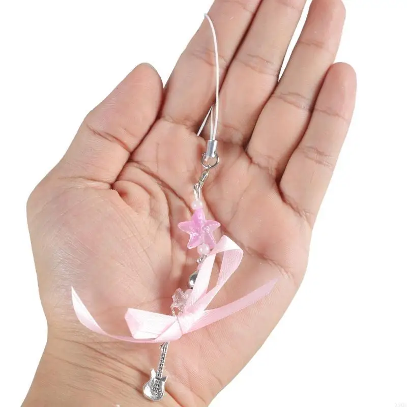 Sweet Bowknot Star Bead Pendant Phone Straps Bag Charm Decoration Chain