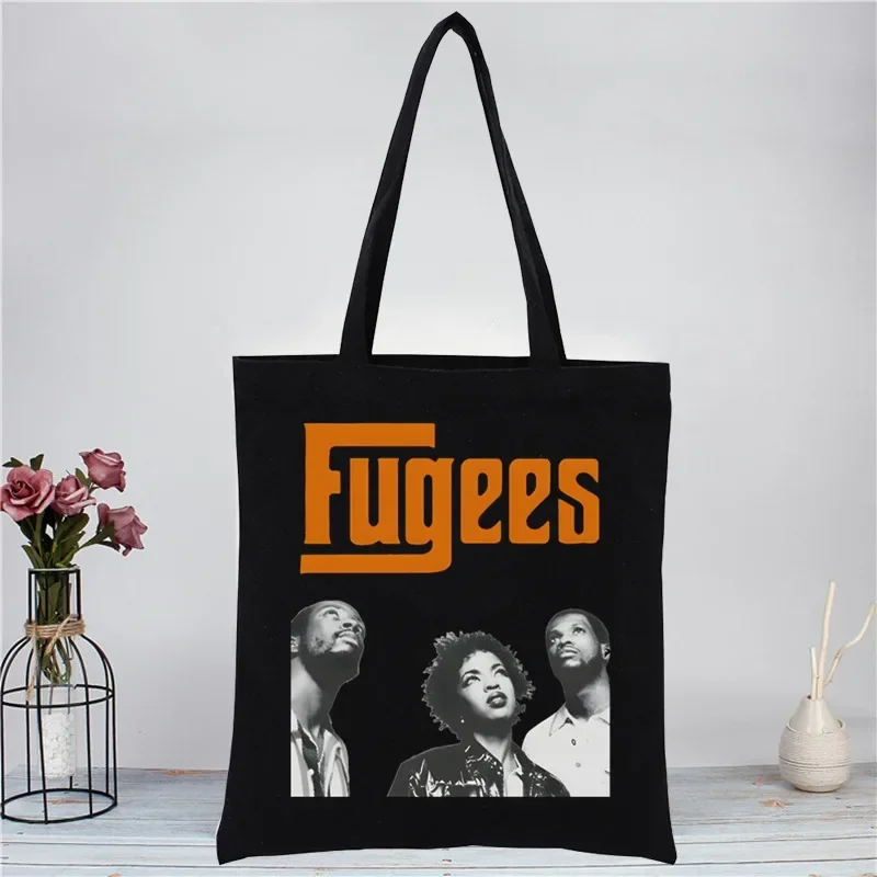 The Fugees Canvas Women's College Ulzzang Korean Black Large Capacity Casual Fashion Shoulder Bags