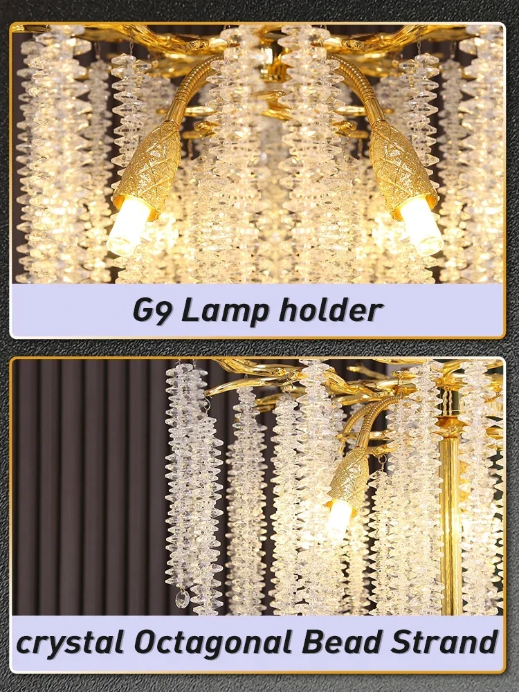 Imagem -02 - Luminária de Chão Luxuosa de Cristal 150cm Moderna Led para Sala de Estar Iluminação Interna Decoração de Quarto Casamento