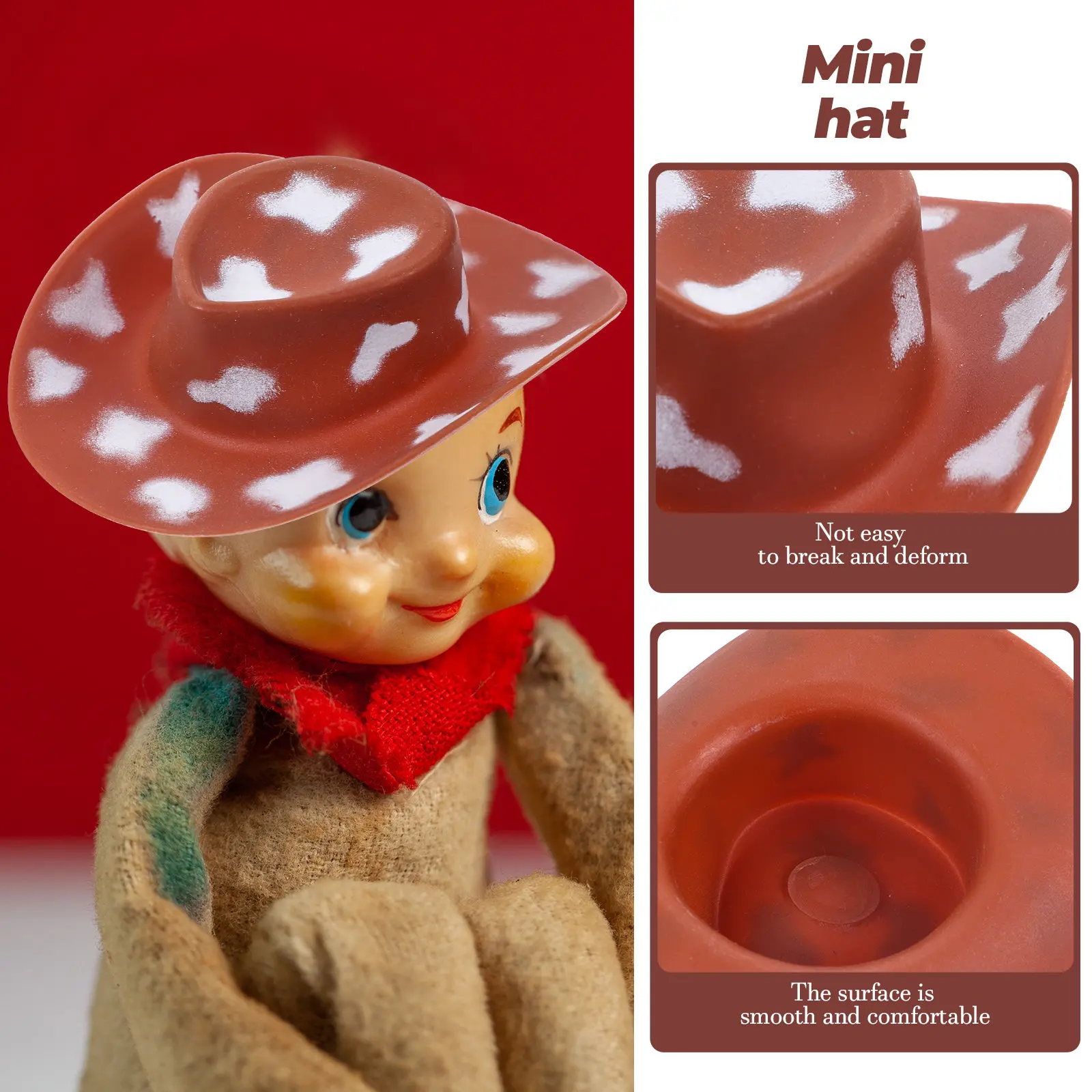 10 Stück Miniatur-Westernhüte, niedliche Mini-Cowgirl-Kappen für DIY-Dekoration, Bastelprojekte, Partygeschenke, Tortendekoration, Requisiten