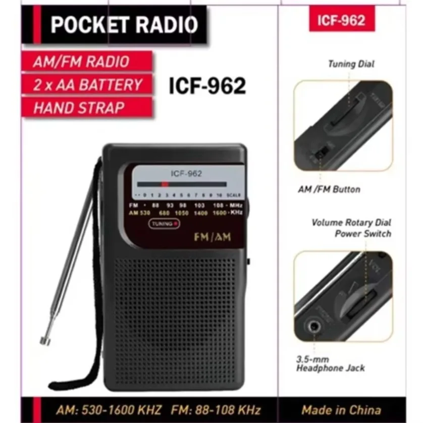 VIKEFON Full-Band AA Battery Small Portable Radio Mini AM FM Pointer Pocket Radio for Running Compaing Travel Analog