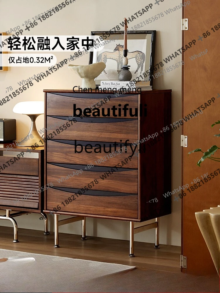 

X винтажный прикроватный шкаф из массива дерева с пятью ящиками для гостиной, настенный шкаф для хранения, диван, боковой шкаф