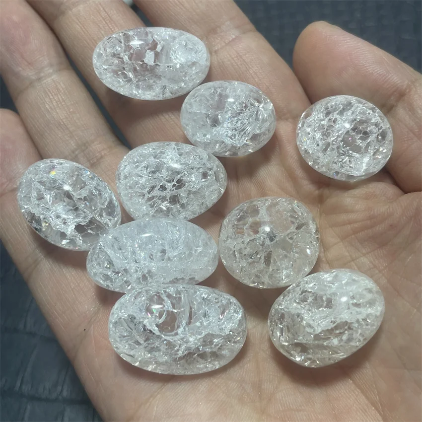 Natural Tumbled Stone Healing Clear Crack Crystal Bulk Ore Gravel Quartz Specimen Mineral Gemstone Garden Home Decoration Gift