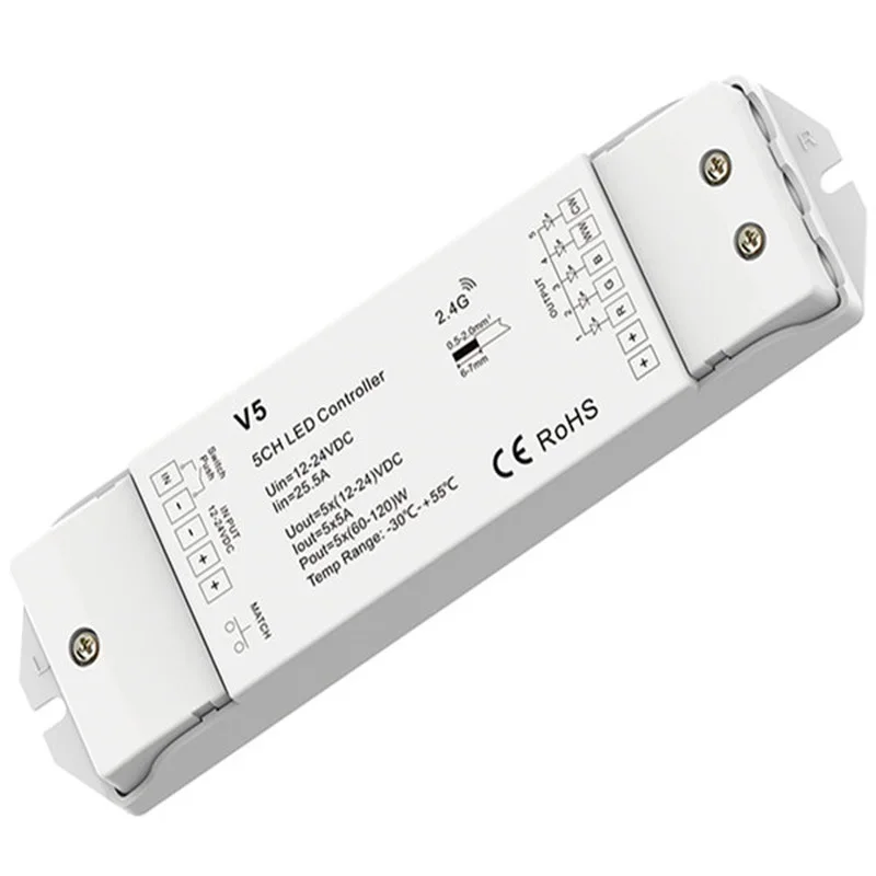 Imagem -06 - Single Color Led Strip Lights Controller V1-l V2-l Dual Color V3-l Rgb v4 Rgbw v5 Rgb Mais Cct 2.4ghz Botão Dc12v24v 36v