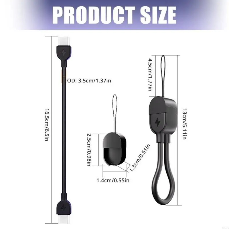 Lichtgewicht Type C tot type C kabel 60W snellaaddraad voor telefoontablet