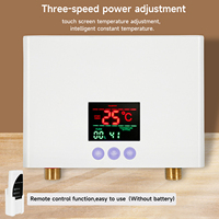 3000W Tankless Instant Electric Water Heater with Touch Panel Remote Control for Kitchen Bathroom Accessory