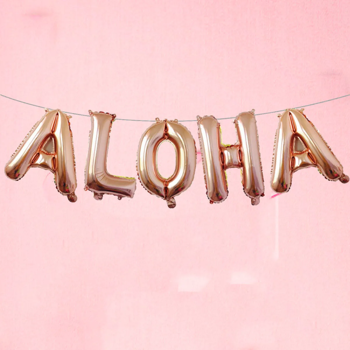 

Hawaiian Party Foil Balloons 16 Inch Metallic Mylar Balloon Decorations ALOHA Party Favors Supplies (Rose Gold)
