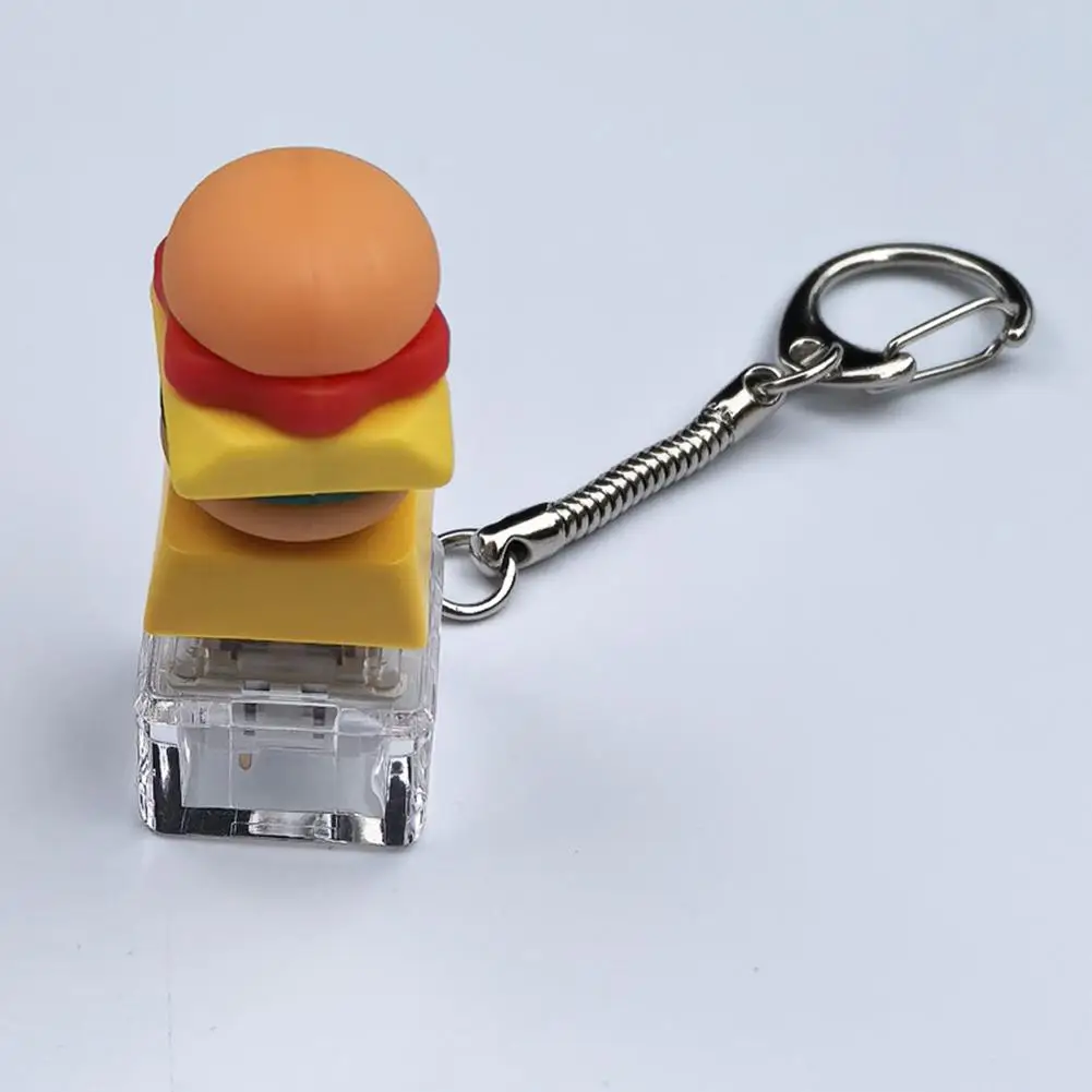 Hamburg Keyboard Keychain Fidget Toy Ice Cream Keycap Fidget Clicker Key Chain Toys Stress Relief Gifts image 4