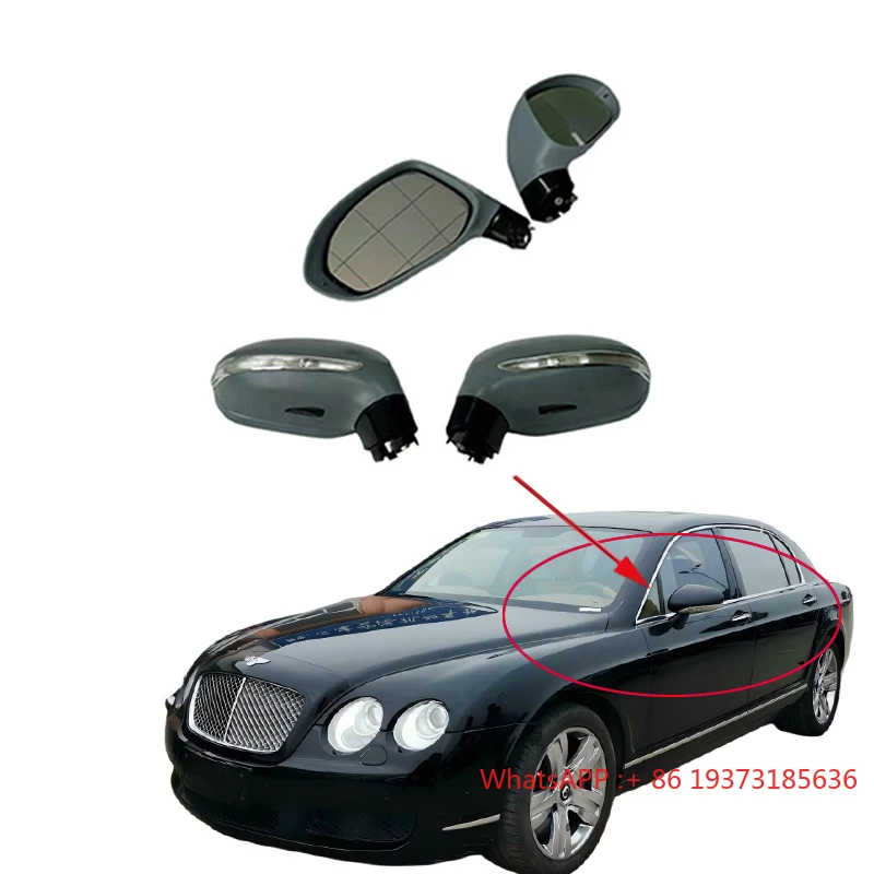 OEM 3W0857521 3W0857522 Replacement Car Rearview Side Mirror Glass for Bentley Flying Spur 2005-2008 Upgrade to 2009-2012 Style