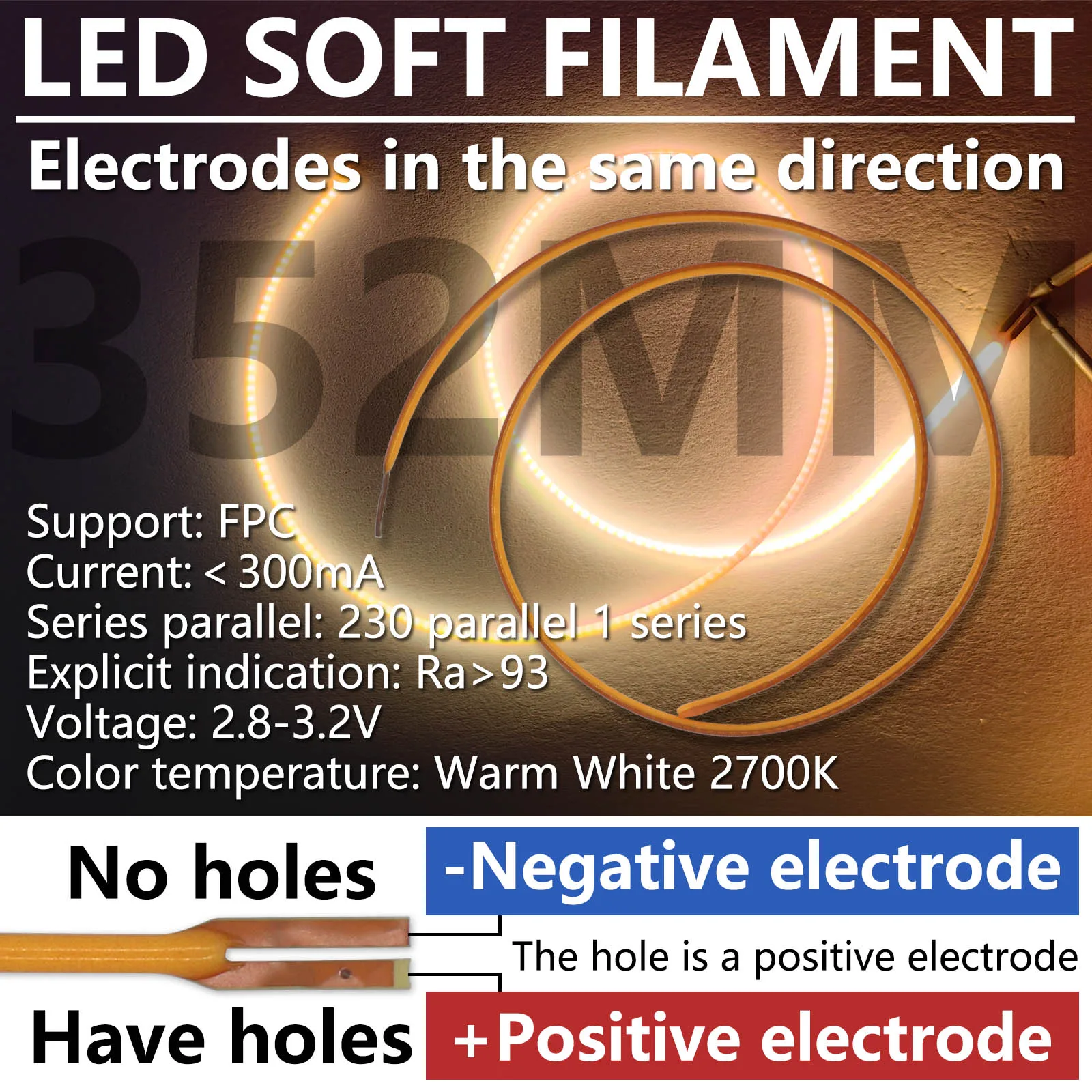 Żarnik LED DC3V 10/20/50pcs elektrody w jednokierunkowy diodach z elastycznym żarnikiem LED żarówka akcesoria