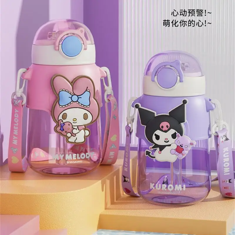 

Sanrio Kuromi Sippy Cup Cute Cartoon My Melody Cinnamoroll Pochacco Children Portable Plastic Cup Sports Fitness Holiday Gifts