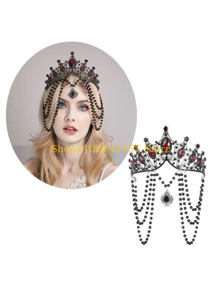 

49MC Элегантное украшение в виде головы в стиле панк, легкие металлические аксессуары для волос, шиньон для тематических ролевых