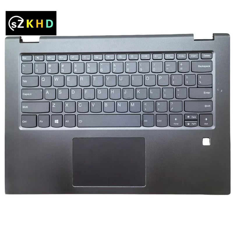 

US English Backlit Keyboard With Palmrest Upper Case for LENOVO YOGA 520-14ISK FLEX5-1470 Ideapad 2in-14 gray 5CB0N67511 C Shell