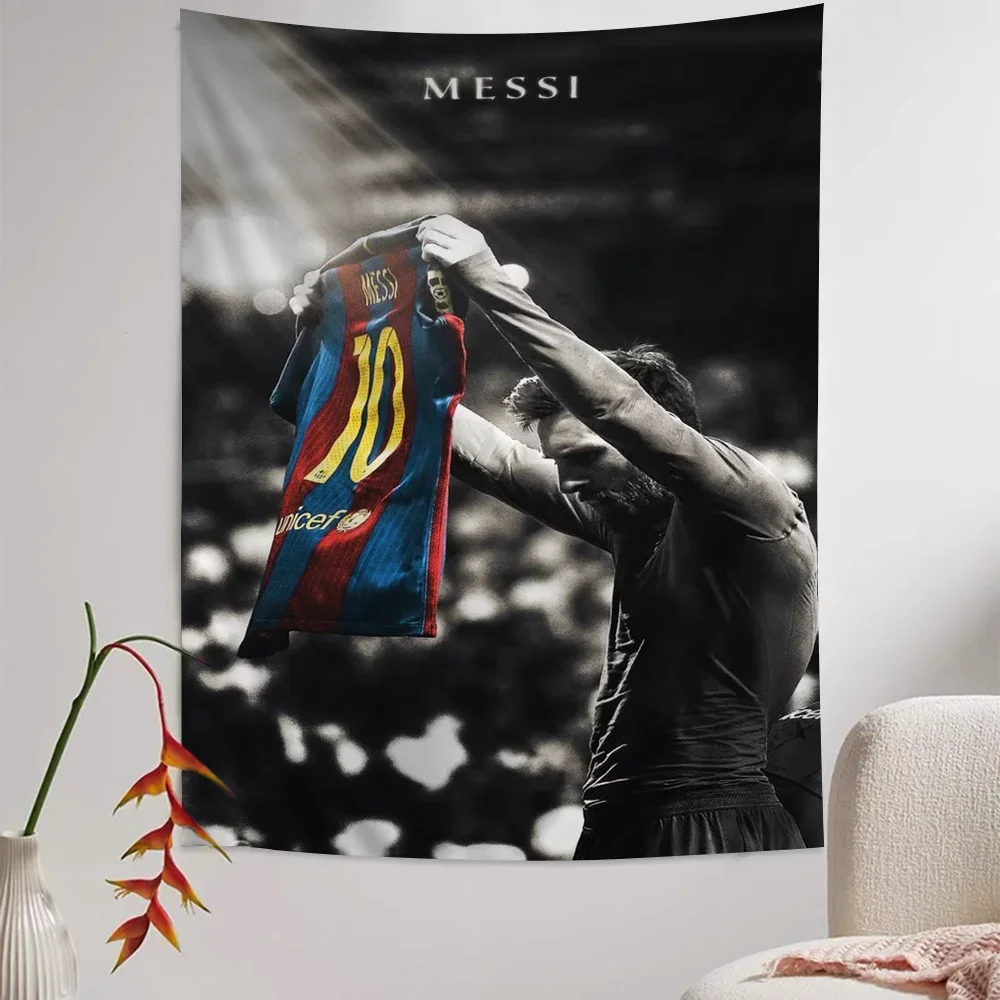 Football Star M-Messis Anime Tapestry Hippie Flower Wall Carpets Dorm Decor Wall Hanging Home Decor