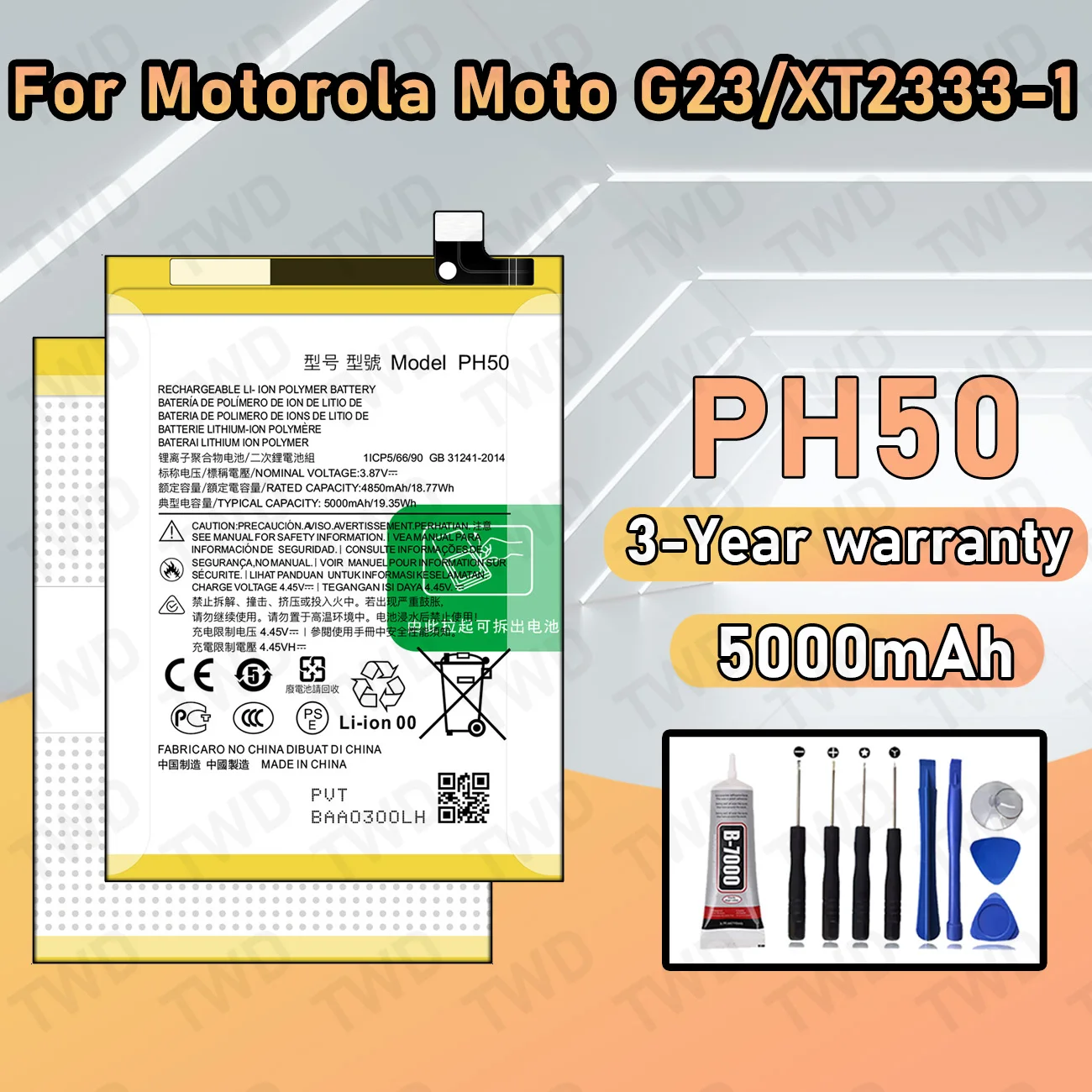 

PH50 Large capacity Battery For Motorola Moto G23/XT2333-1 batteries New High Quanlity+Free Tools