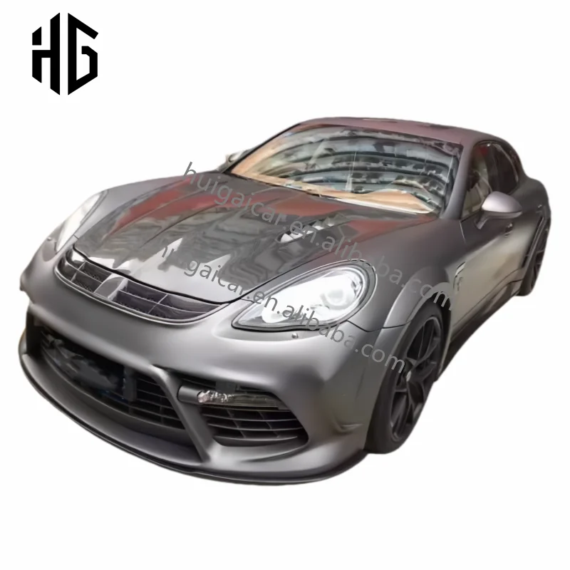 MSYスタイル 部分カーボンファイバー製 フロントリアバンパー（エキゾーストアセンブリ付き）サイドスカート ボディキット ポルシェ パナメーラ 970.1 970.2用