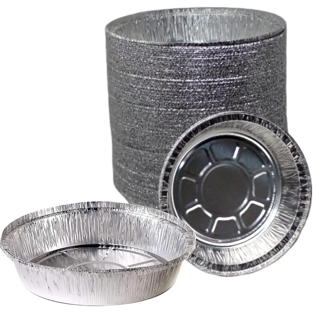 

9 круглых сковородок из алюминиевой фольги, упаковка 500 шт., одноразовые для выпечки, общественного питания, вечеринок, ресторанов (без крышек)