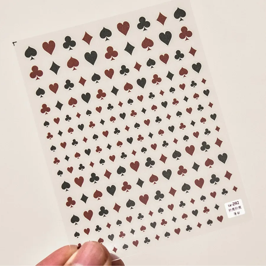 ملصقات فنية للأظافر بتصميم بوكر أنيق 5D ، كتل زهر البرقوق Kawaii Love ، زخارف أظافر ذاتية اللصق ، شارات منزلقة ، تصنعها بنفسك ، 1 * * #6