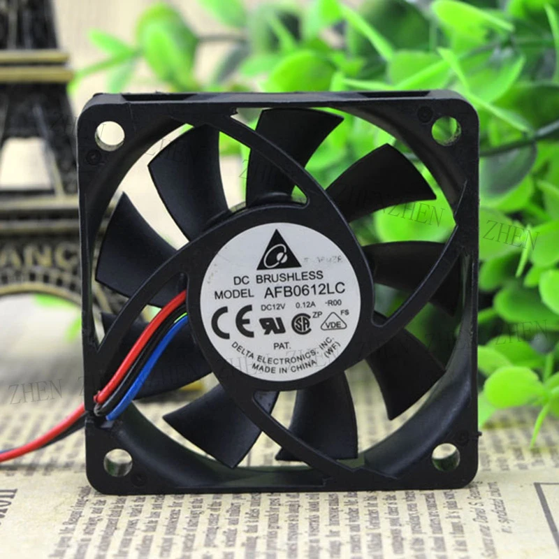 S New for  Delta AFB0612LC DC12V 0.12A 6CM 3-wire axial cooling fan#QW